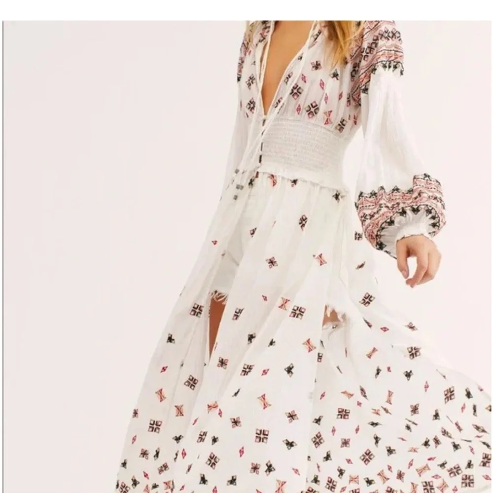 Free People Bohemian White Maxi top with Embroidered Details - Picture 8 of 8